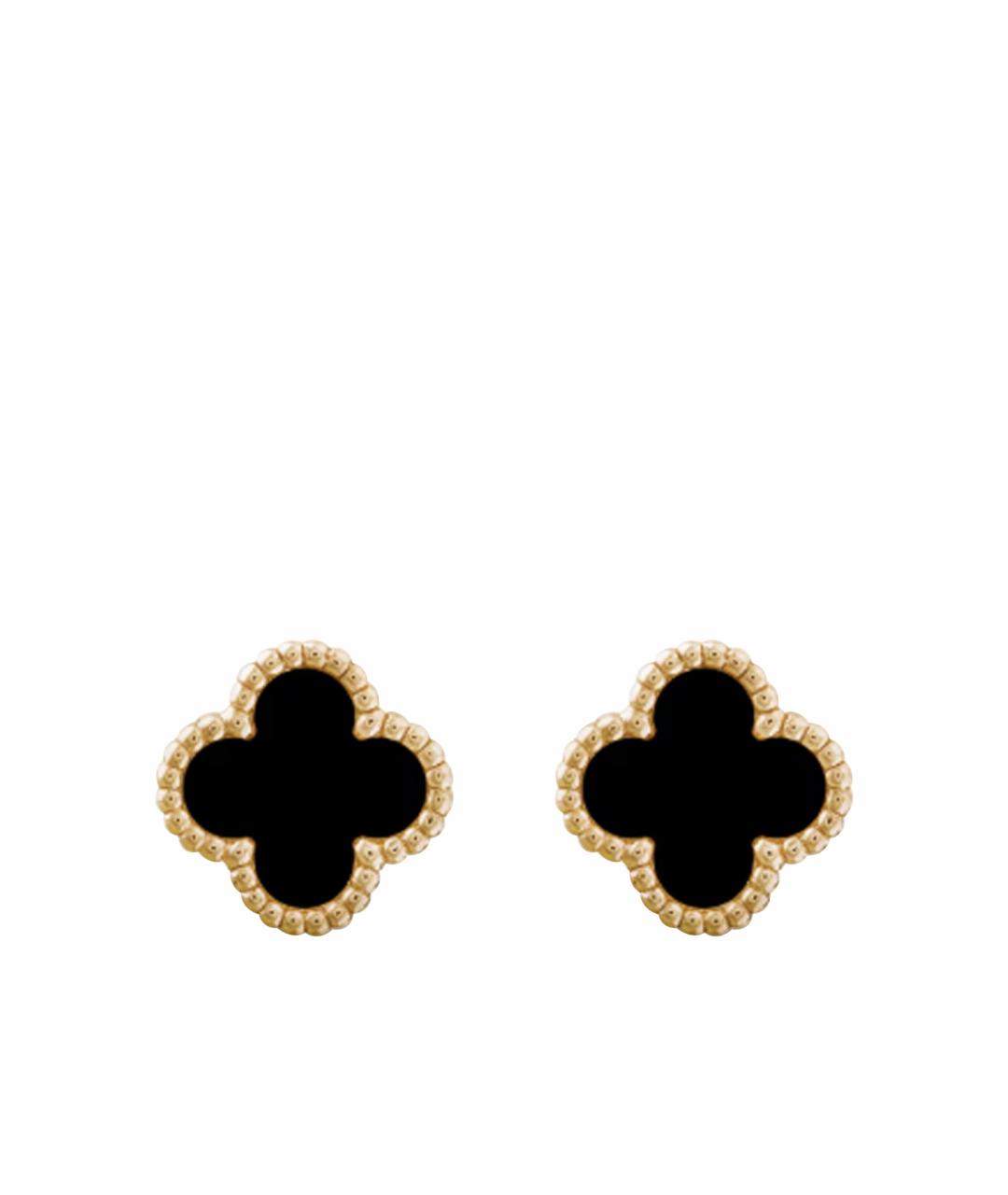 VAN CLEEF & ARPELS Черные серьги из желтого золота, фото 1