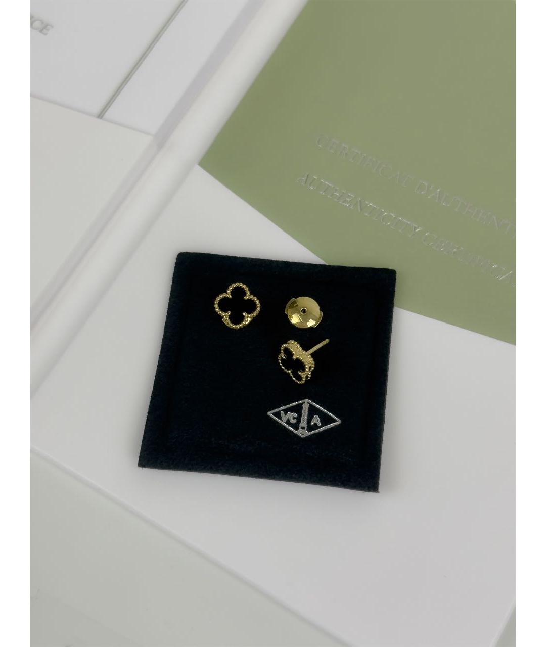 VAN CLEEF & ARPELS Черные серьги из желтого золота, фото 3