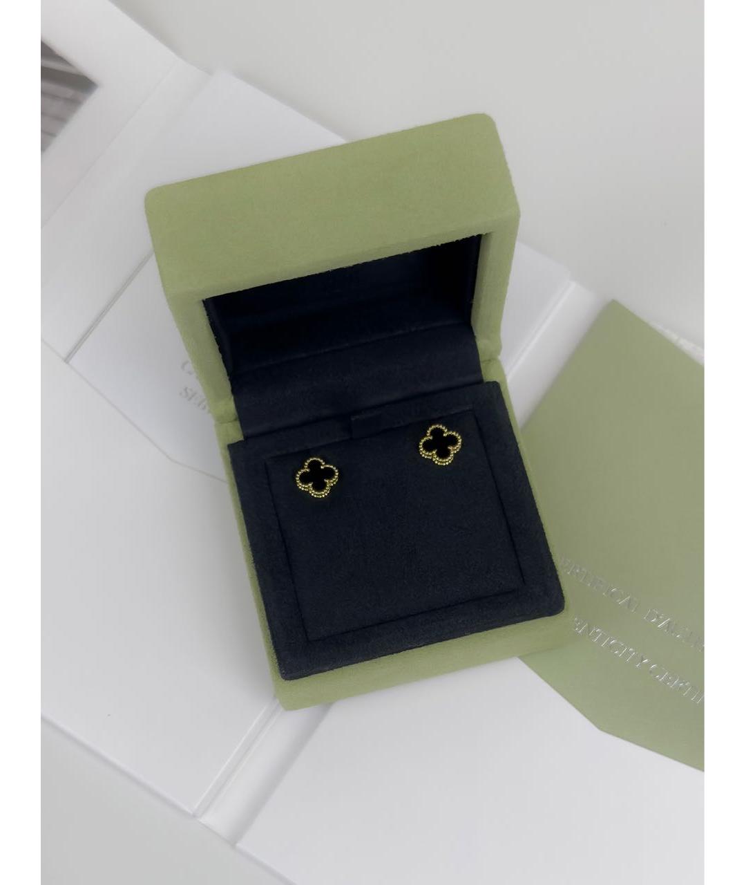VAN CLEEF & ARPELS Черные серьги из желтого золота, фото 4