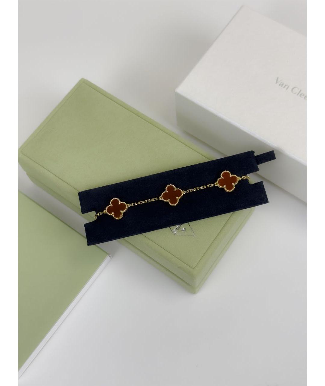VAN CLEEF & ARPELS Бордовый браслет из желтого золота, фото 5
