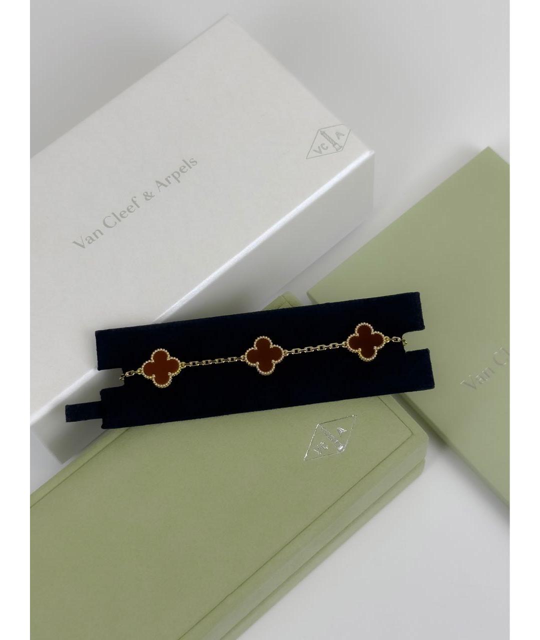 VAN CLEEF & ARPELS Бордовый браслет из желтого золота, фото 2