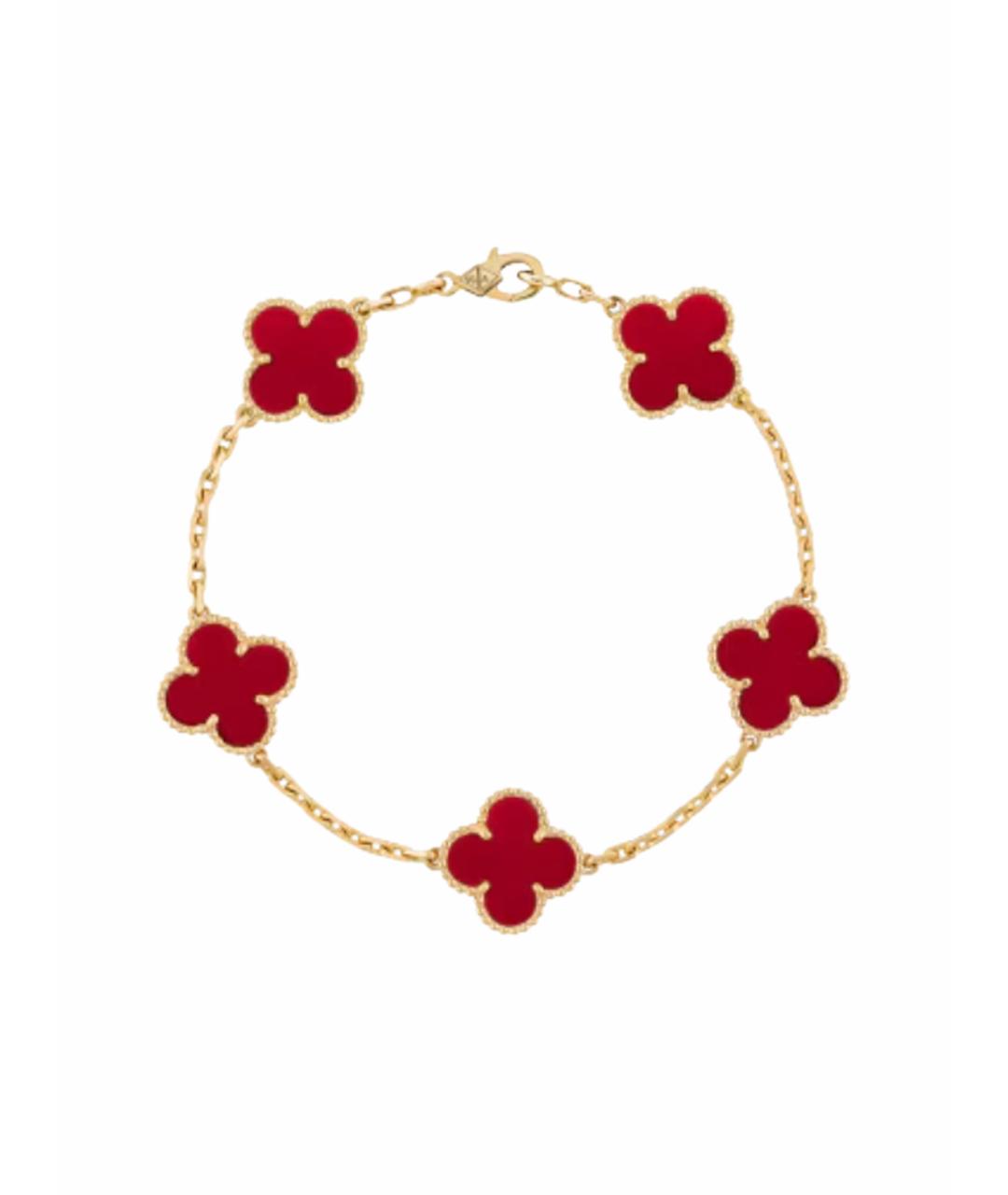 VAN CLEEF & ARPELS Бордовый браслет из желтого золота, фото 1