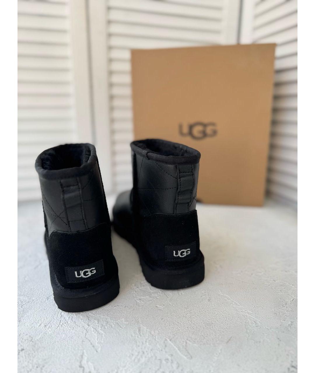 UGG AUSTRALIA Черные кожаные ботинки, фото 4