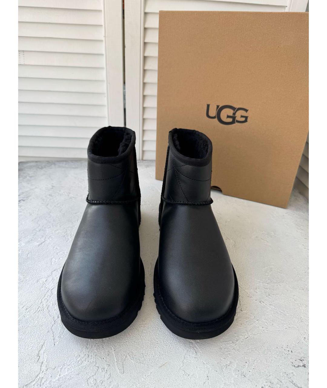 UGG AUSTRALIA Черные кожаные ботинки, фото 3