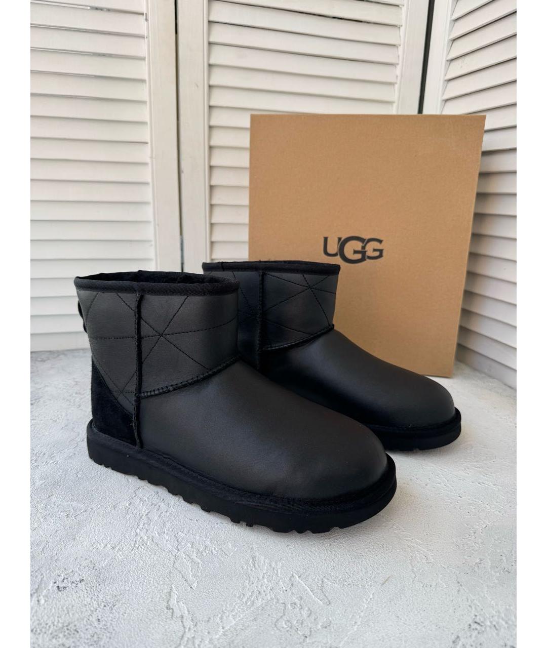 UGG AUSTRALIA Черные кожаные ботинки, фото 2