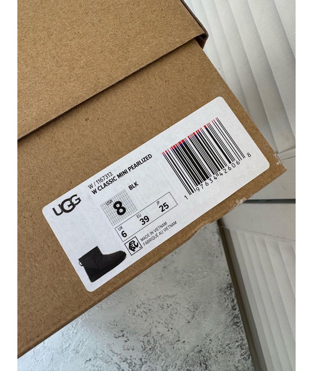 UGG AUSTRALIA Черные кожаные ботинки, фото 5