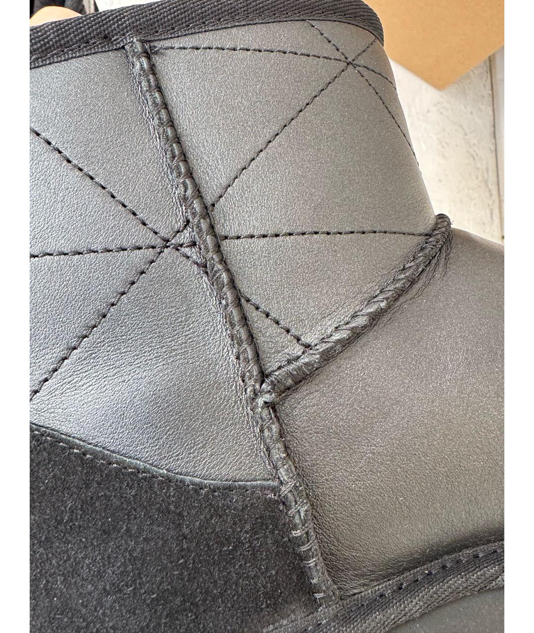 UGG AUSTRALIA Черные кожаные ботинки, фото 6