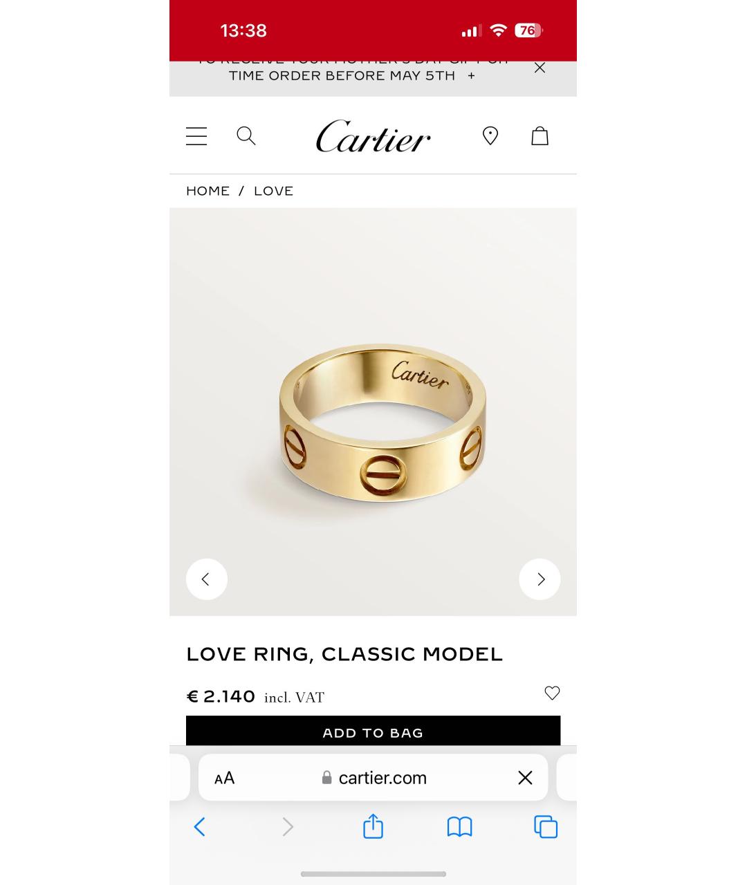 CARTIER Золотое кольцо из желтого золота, фото 9