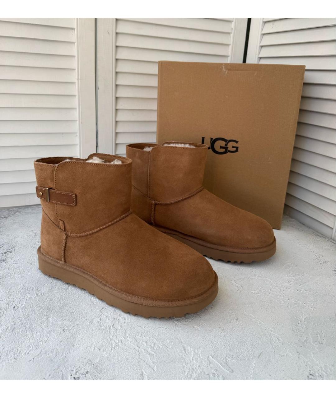 UGG AUSTRALIA Коричневые замшевые ботинки, фото 4