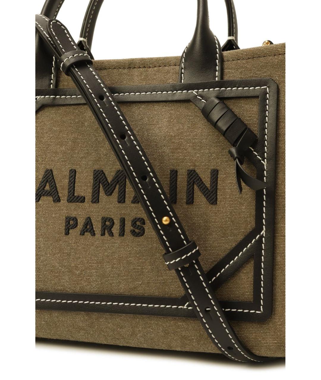 BALMAIN Хаки хлопковая сумка тоут, фото 6