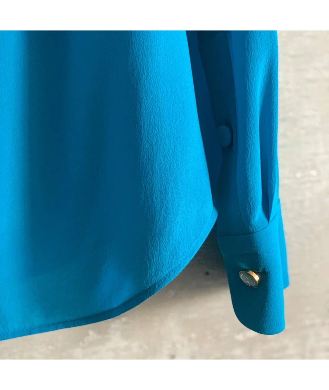GUCCI Голубая шелковая блузы, фото 6