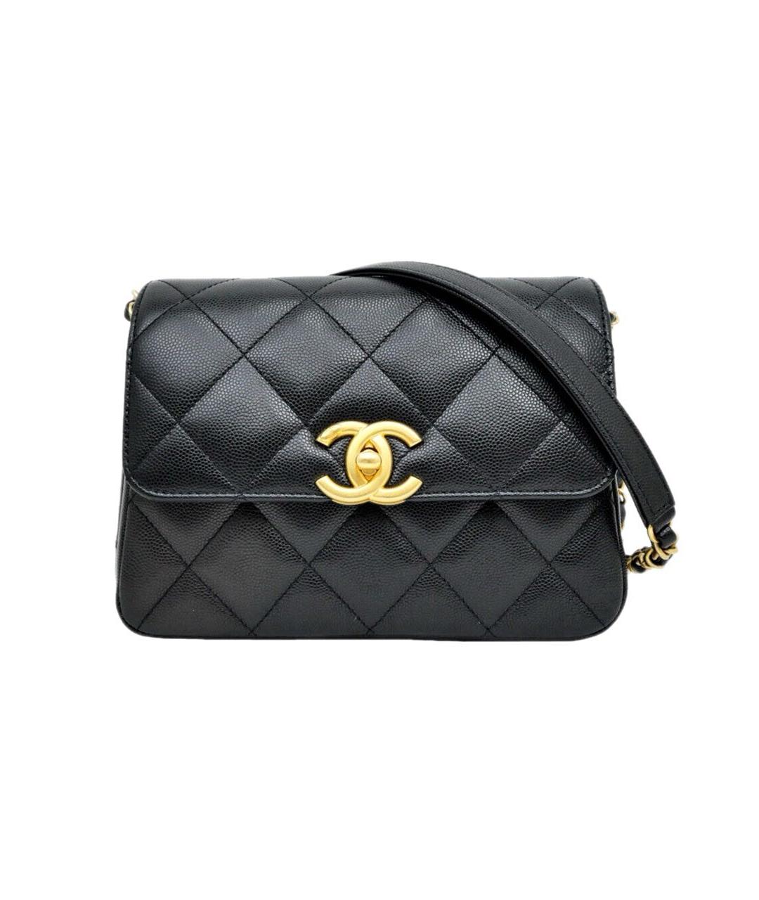 CHANEL Черная кожаная сумка через плечо, фото 6