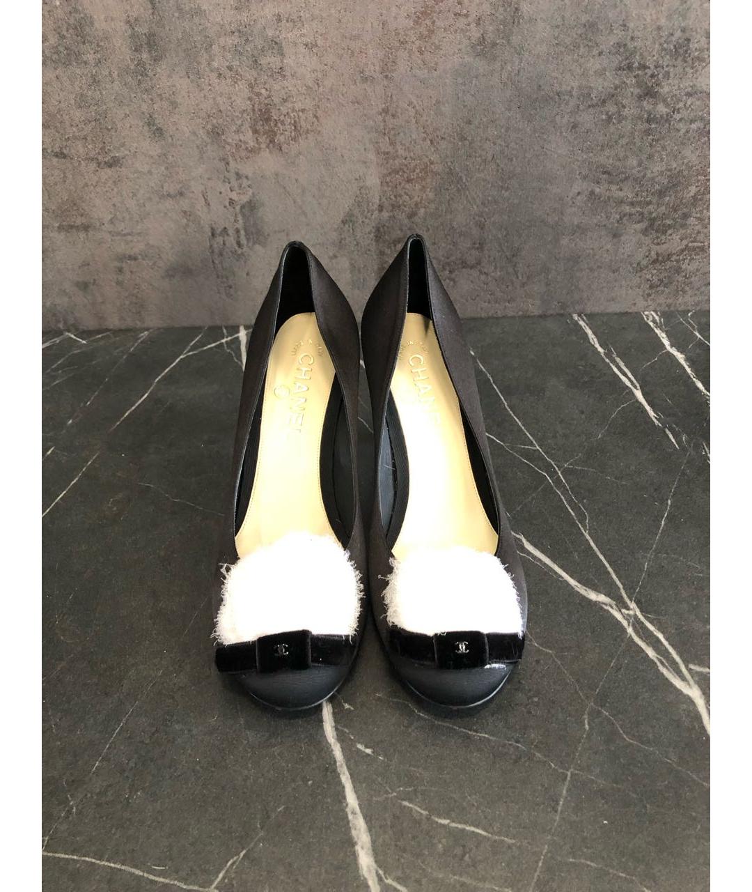 CHANEL Черные текстильные туфли, фото 2