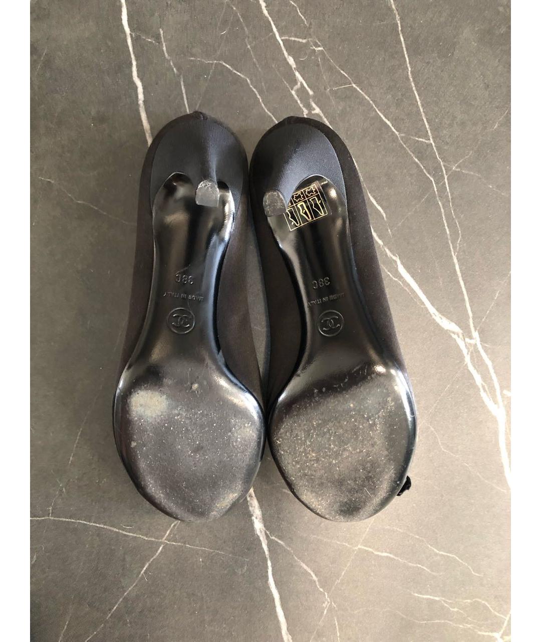 CHANEL Черные текстильные туфли, фото 7
