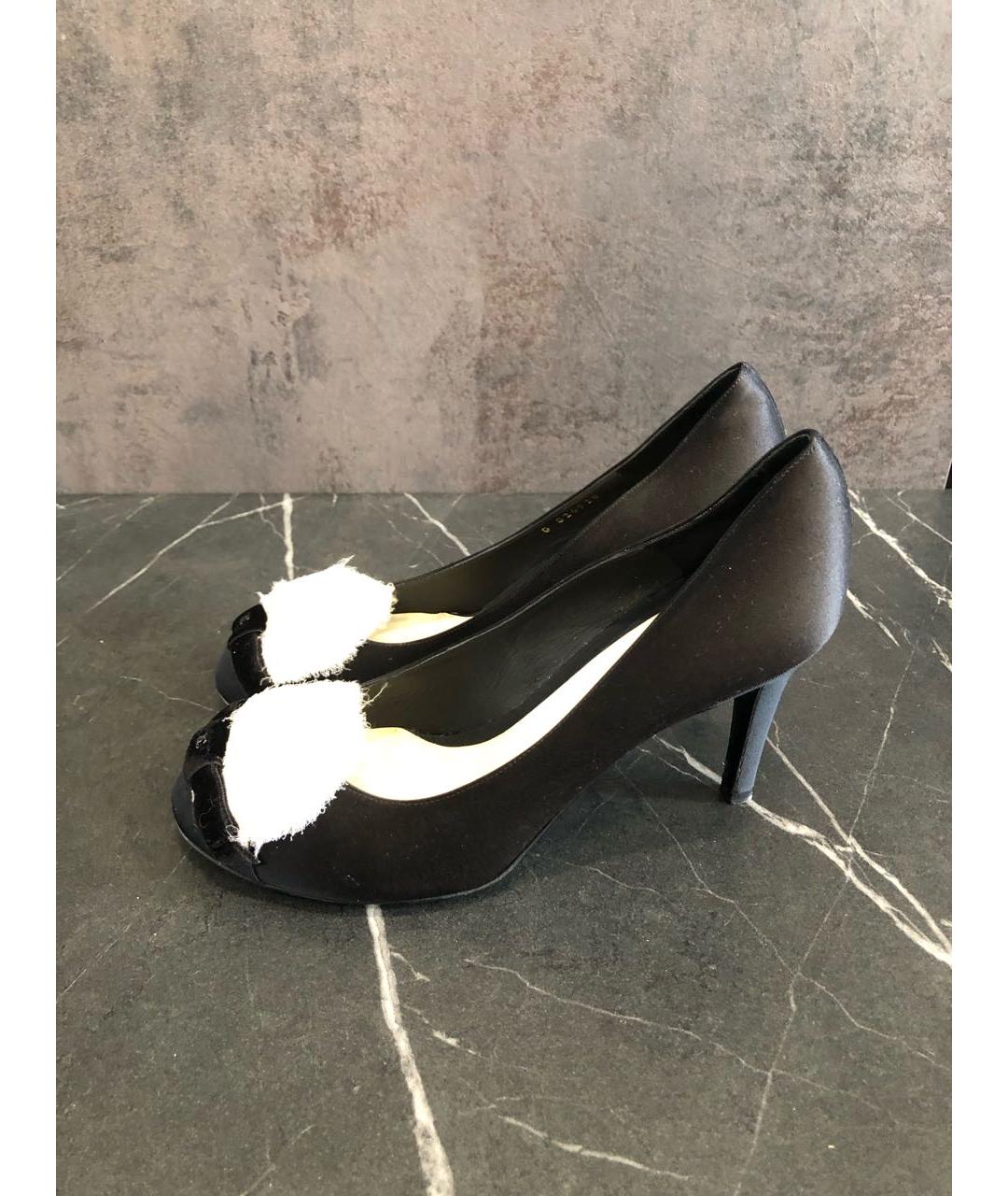 CHANEL Черные текстильные туфли, фото 5