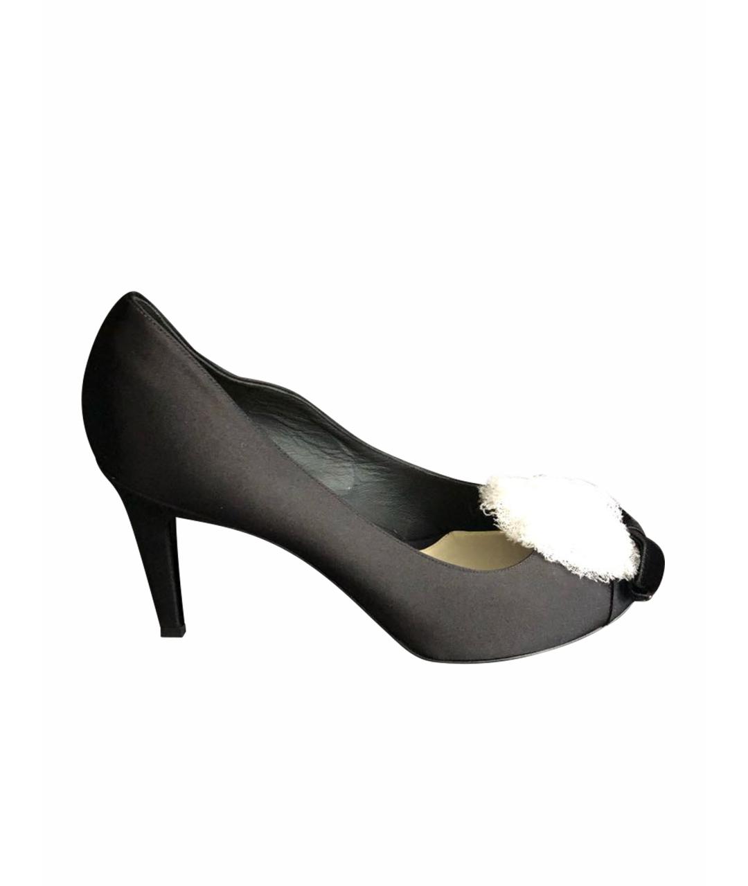 CHANEL Черные текстильные туфли, фото 1