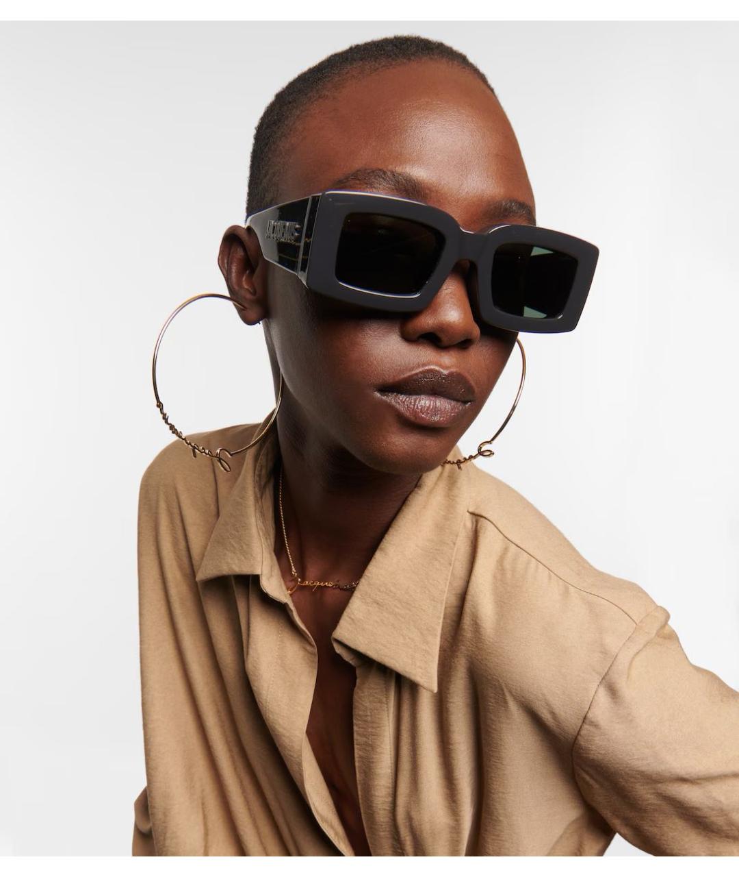 JACQUEMUS Черные пластиковые солнцезащитные очки, фото 6