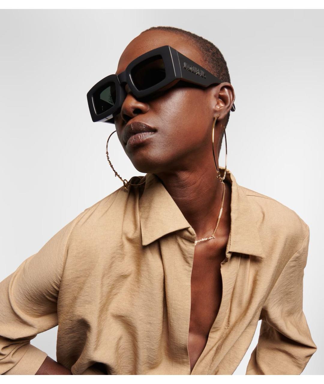 JACQUEMUS Черные пластиковые солнцезащитные очки, фото 5