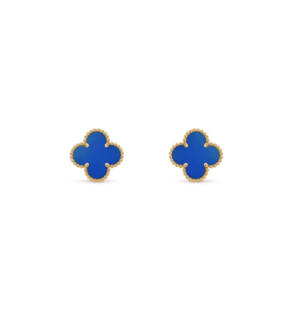 VAN CLEEF & ARPELS Синие серьги из желтого золота, фото 6