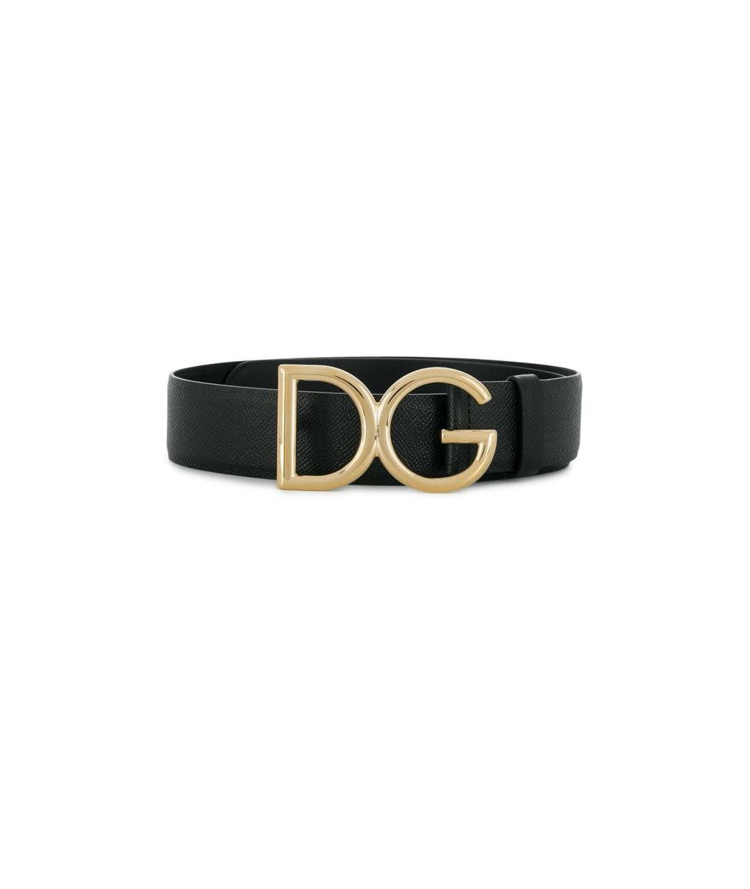 DOLCE&GABBANA Черный кожаный ремень, фото 5