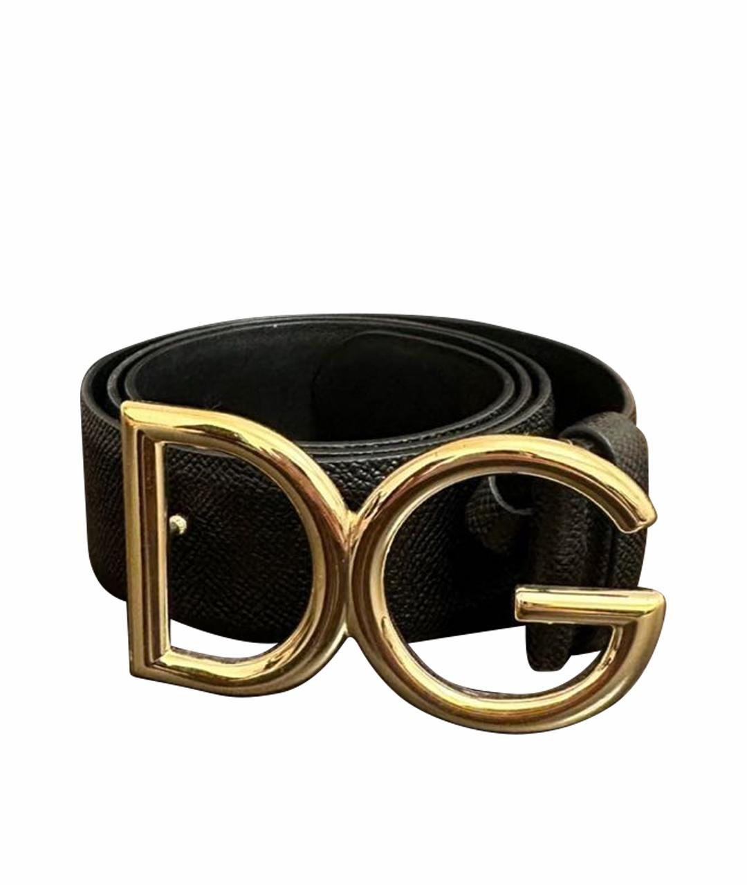 DOLCE&GABBANA Черный кожаный ремень, фото 4