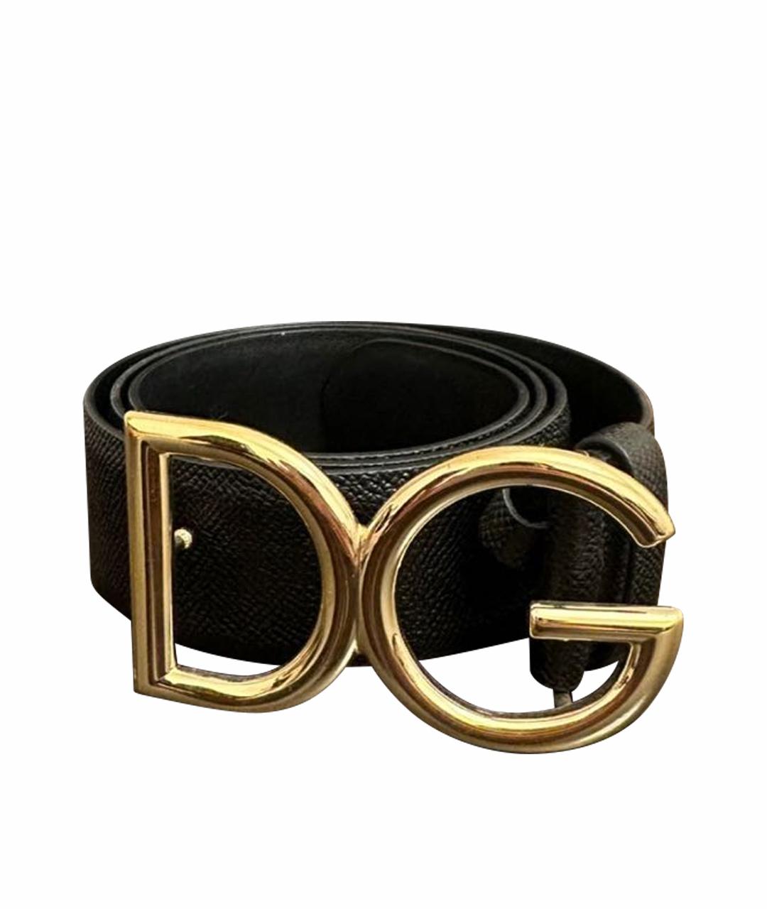 DOLCE&GABBANA Черный кожаный ремень, фото 1