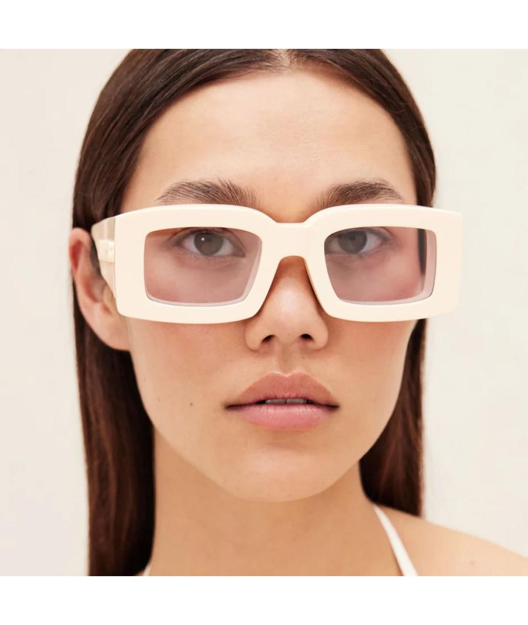 JACQUEMUS Бежевые пластиковые солнцезащитные очки, фото 5