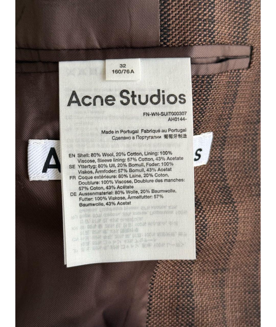 ACNE STUDIOS Коричневый шерстяной жакет/пиджак, фото 5