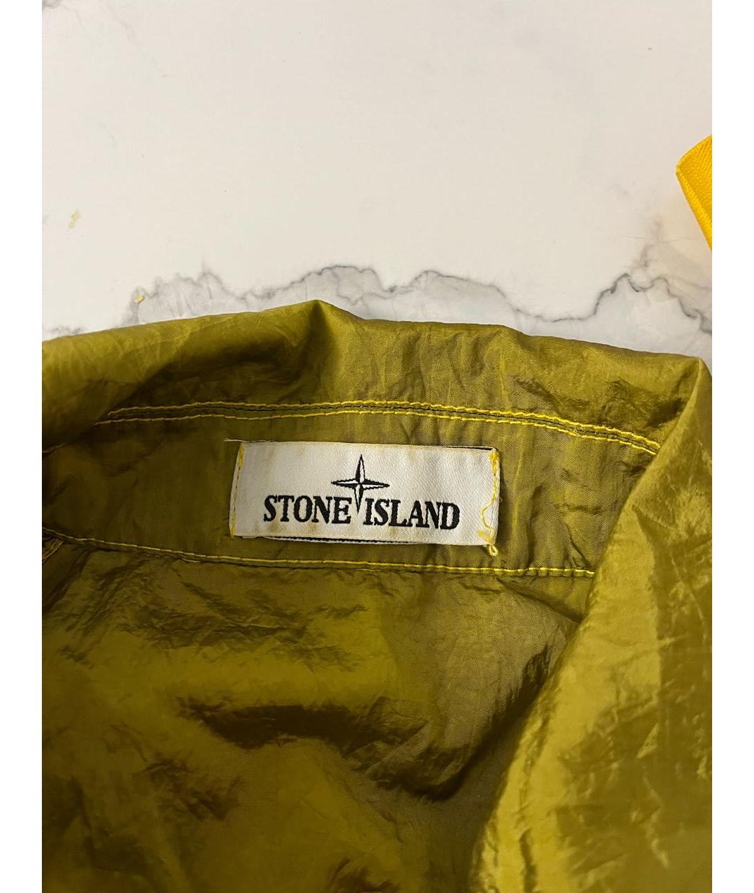 STONE ISLAND Золотая полиэстеровая куртка, фото 3