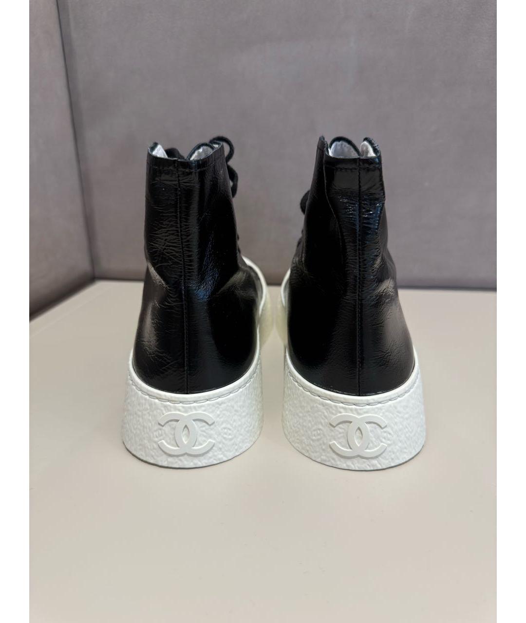 CHANEL Черные кожаные кеды, фото 5