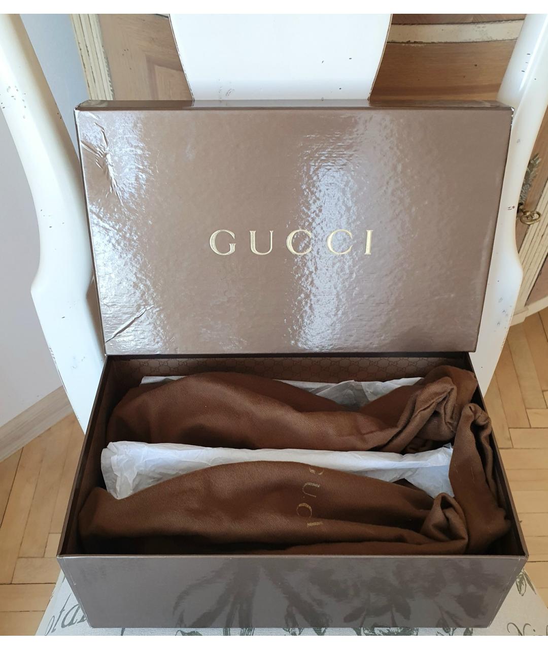 GUCCI Горчичные кожаные босоножки, фото 7