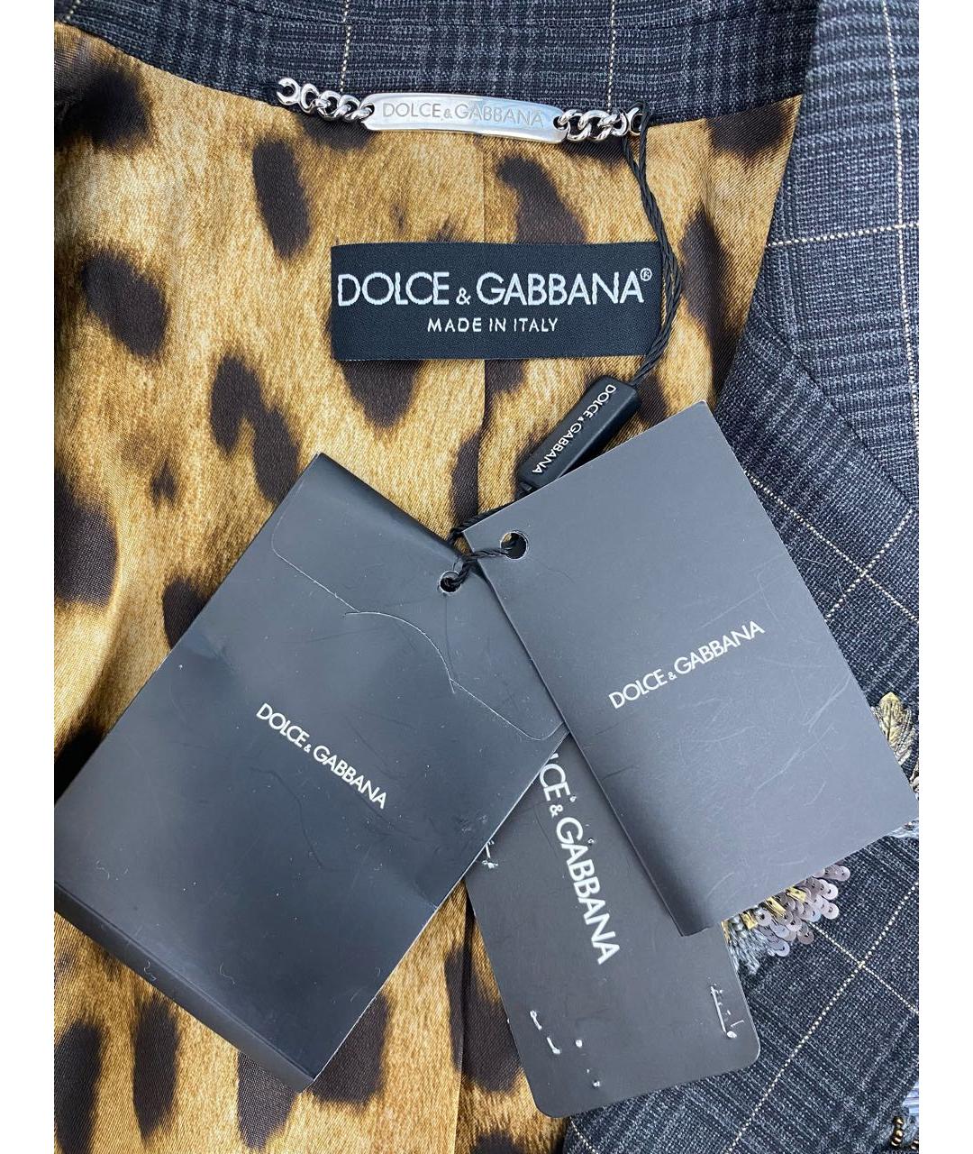 DOLCE&GABBANA Серый шерстяной жакет/пиджак, фото 6