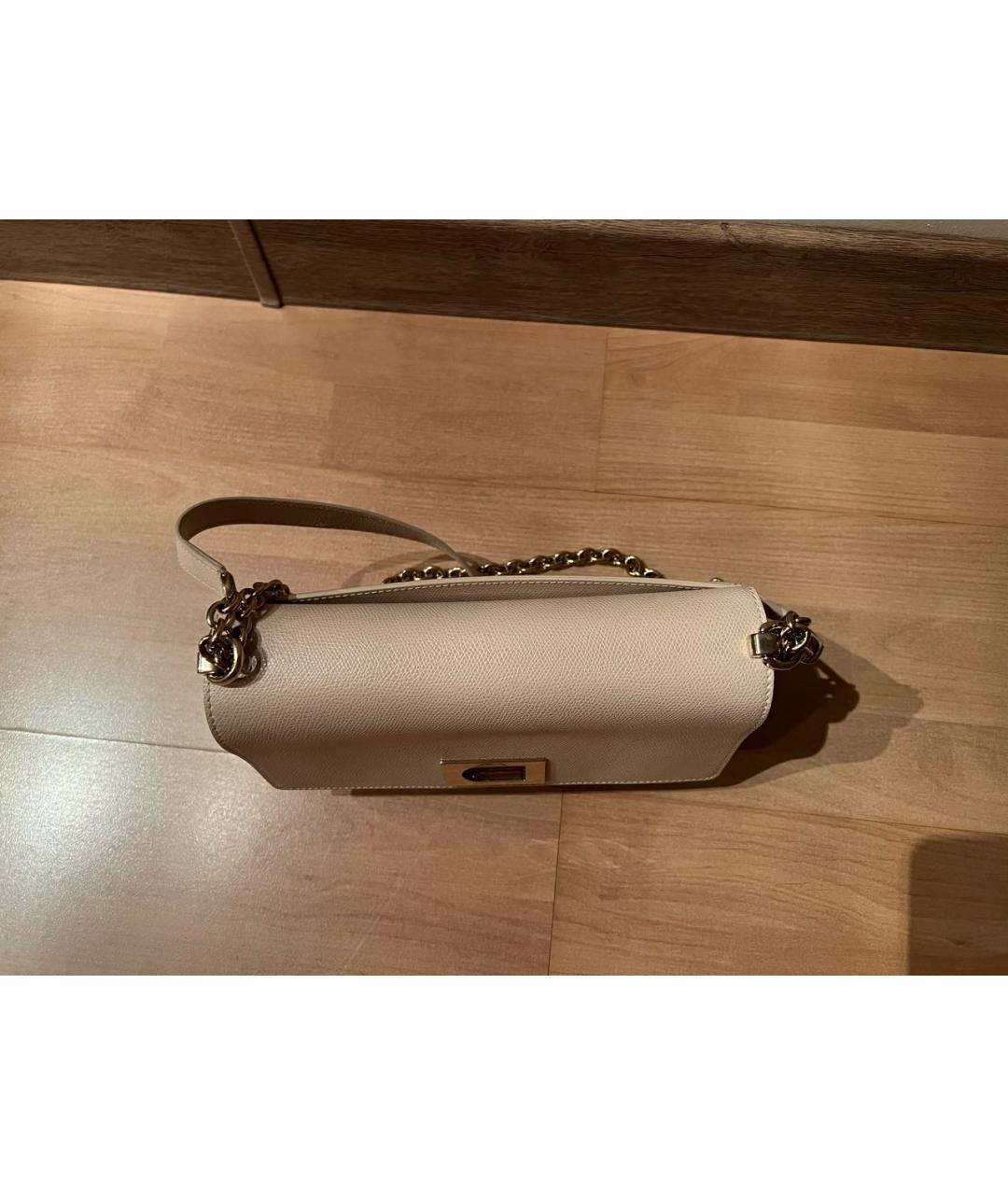 FURLA Бежевая кожаная сумка через плечо, фото 6