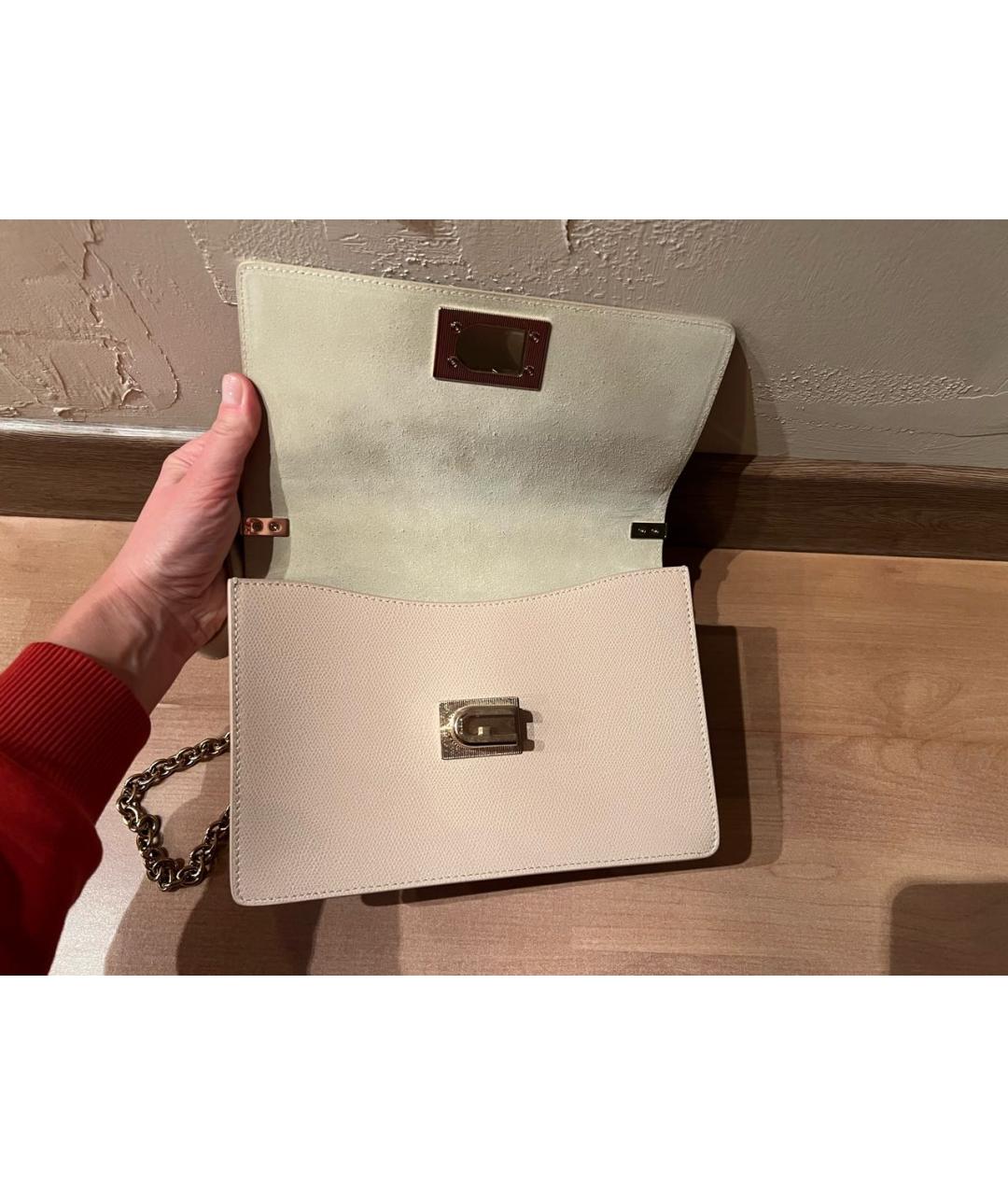 FURLA Бежевая кожаная сумка через плечо, фото 7