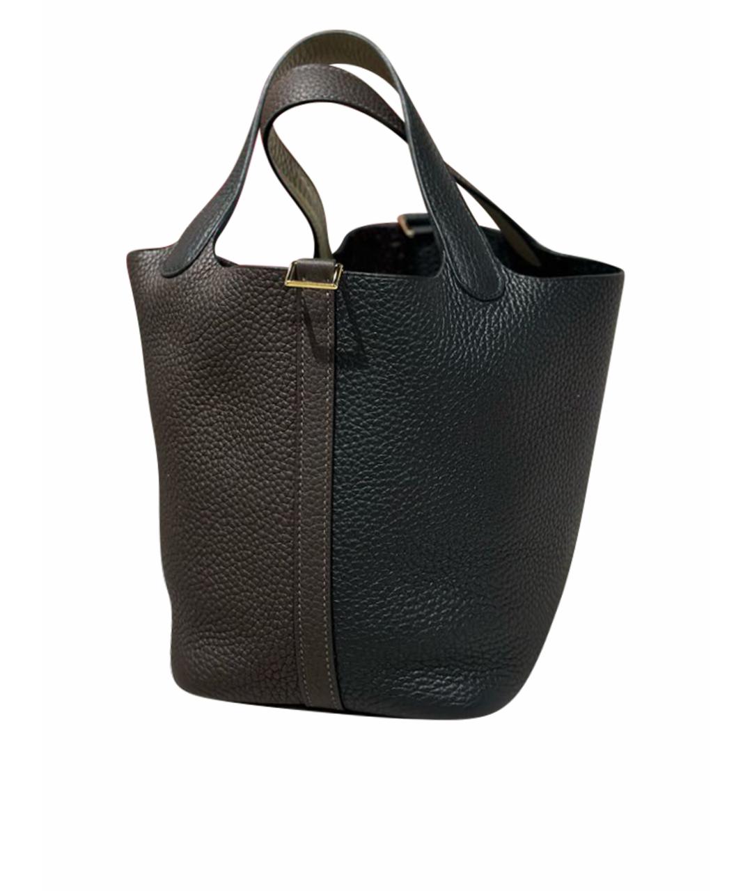 HERMES Черная кожаная сумка с короткими ручками, фото 10