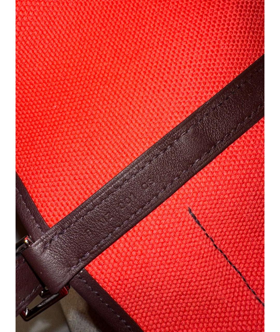 HERMES Оранжевая кожаная сумка с короткими ручками, фото 5