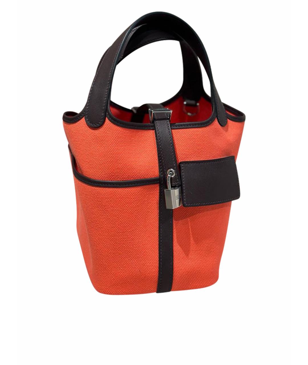 HERMES Оранжевая кожаная сумка с короткими ручками, фото 10