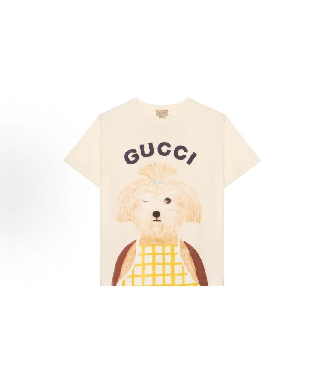 GUCCI KIDS Бежевый хлопковый детская футболка / топ, фото 3