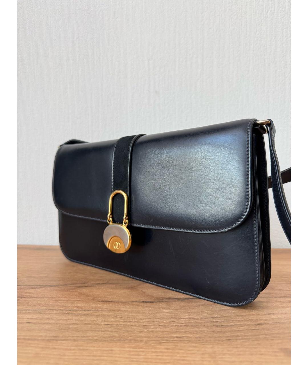 GUCCI Темно-синяя кожаная сумка через плечо, фото 2