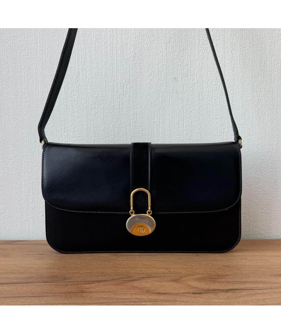 GUCCI Темно-синяя кожаная сумка через плечо, фото 9
