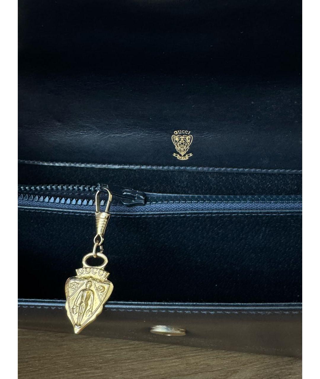 GUCCI Темно-синяя кожаная сумка через плечо, фото 5