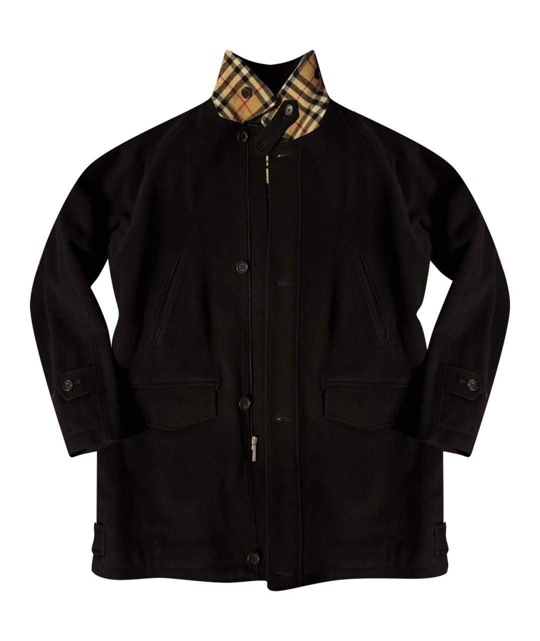 BURBERRY Черное шерстяное пальто, фото 1