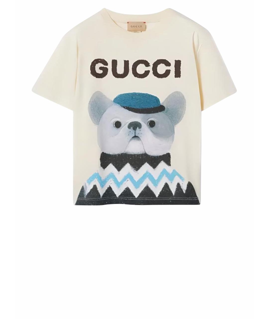 GUCCI KIDS Бежевый хлопковый детская футболка / топ, фото 1