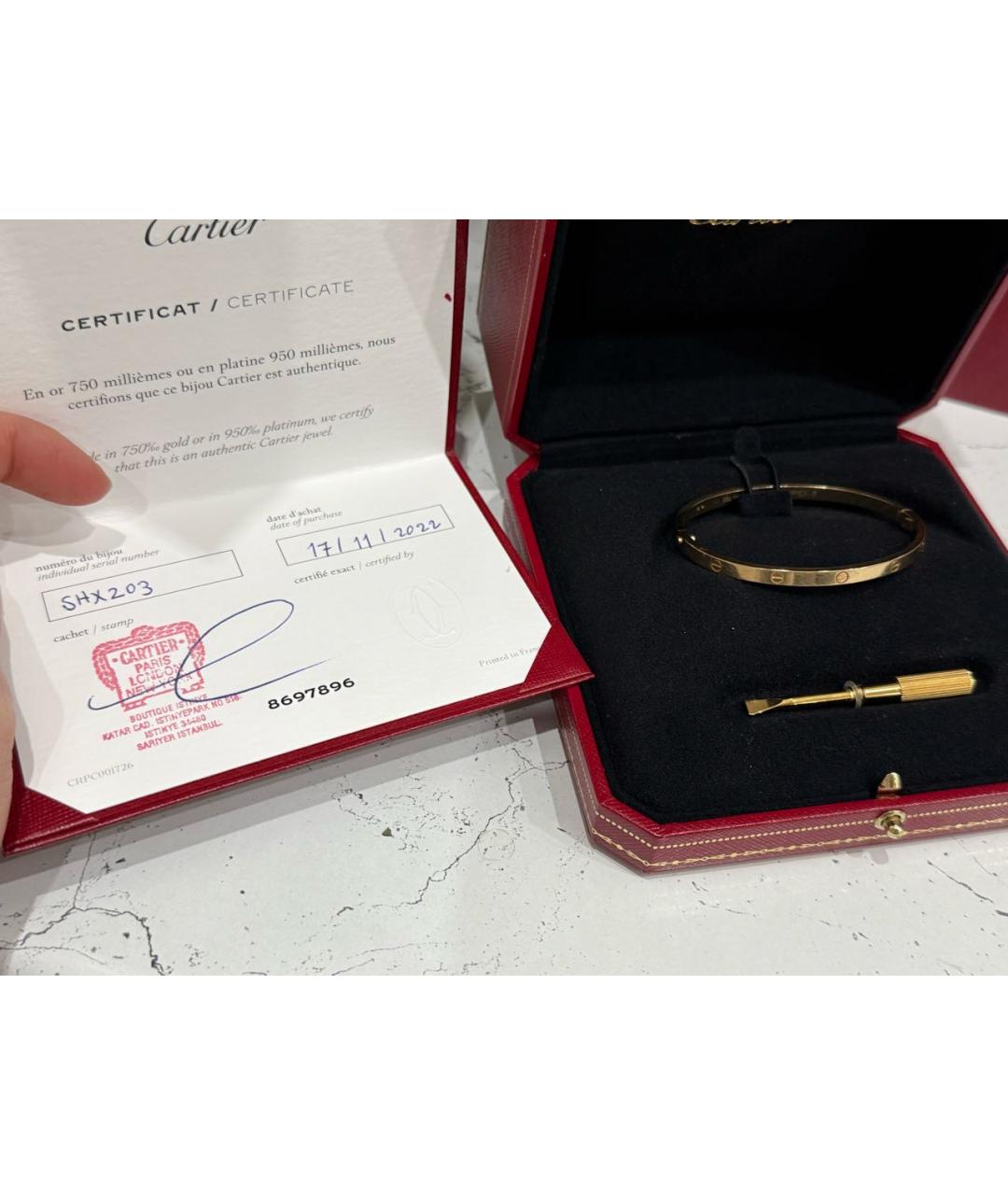 CARTIER Золотой браслет из желтого золота, фото 6