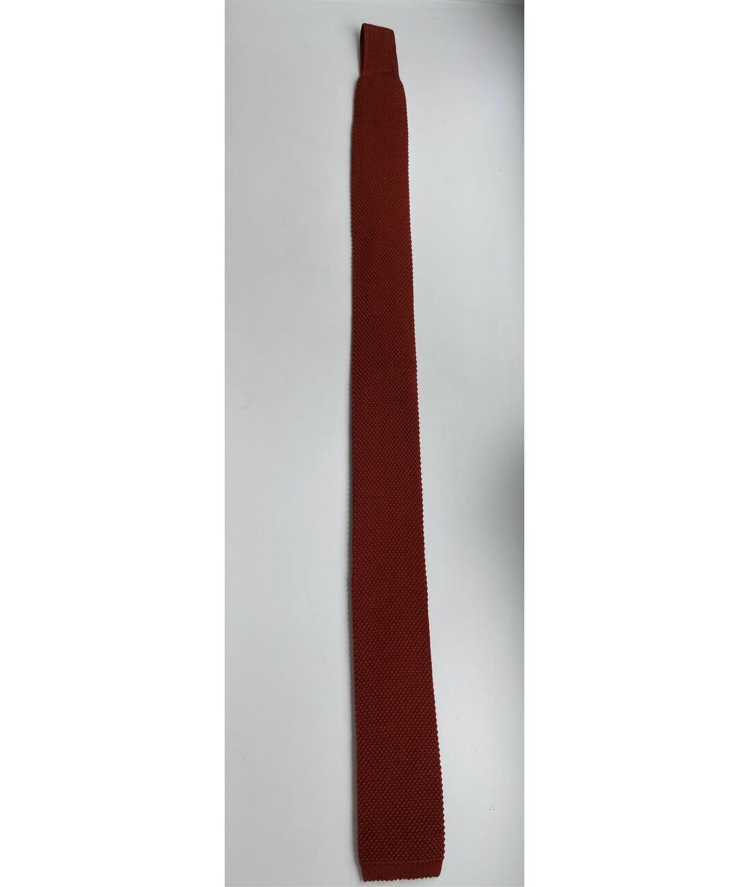 LORO PIANA Оранжевый шелковый галстук, фото 5