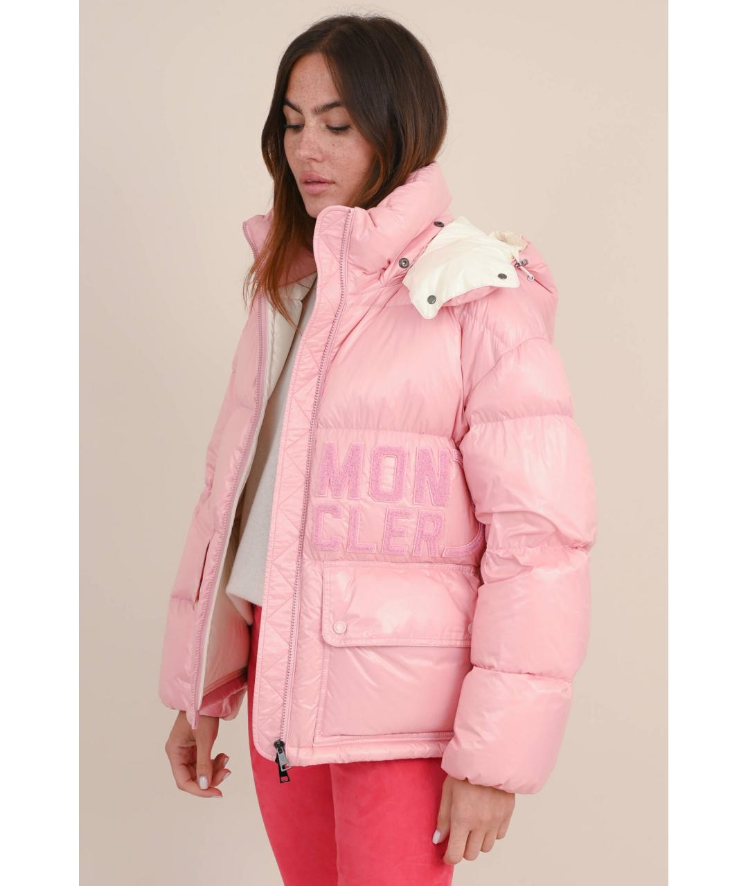 MONCLER Розовый пуховик, фото 6