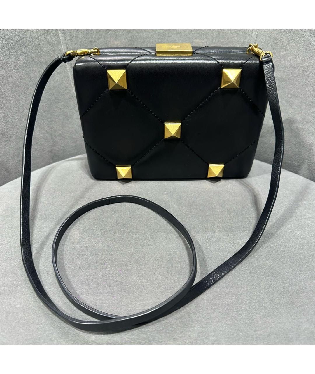 VALENTINO Черная кожаная сумка через плечо, фото 5