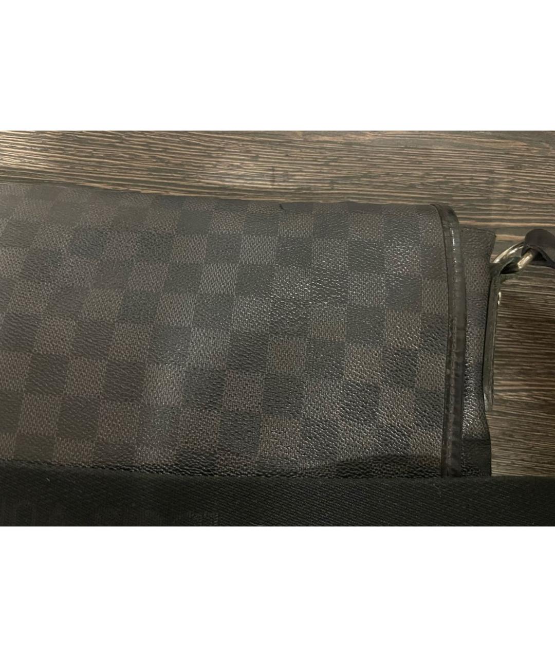 LOUIS VUITTON Антрацитовая кожаная сумка на плечо, фото 5