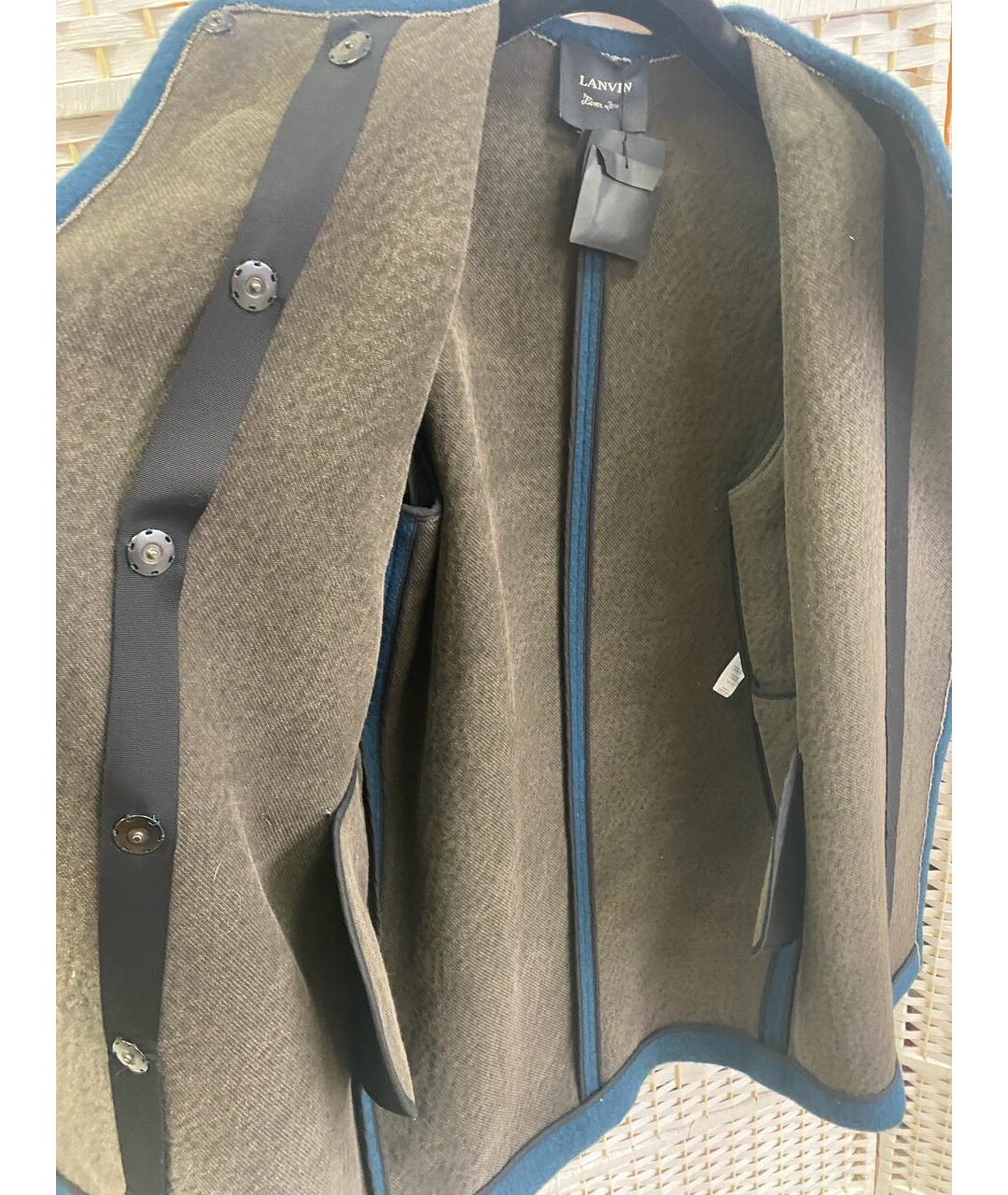 LANVIN Бирюзовое шерстяное пальто, фото 4