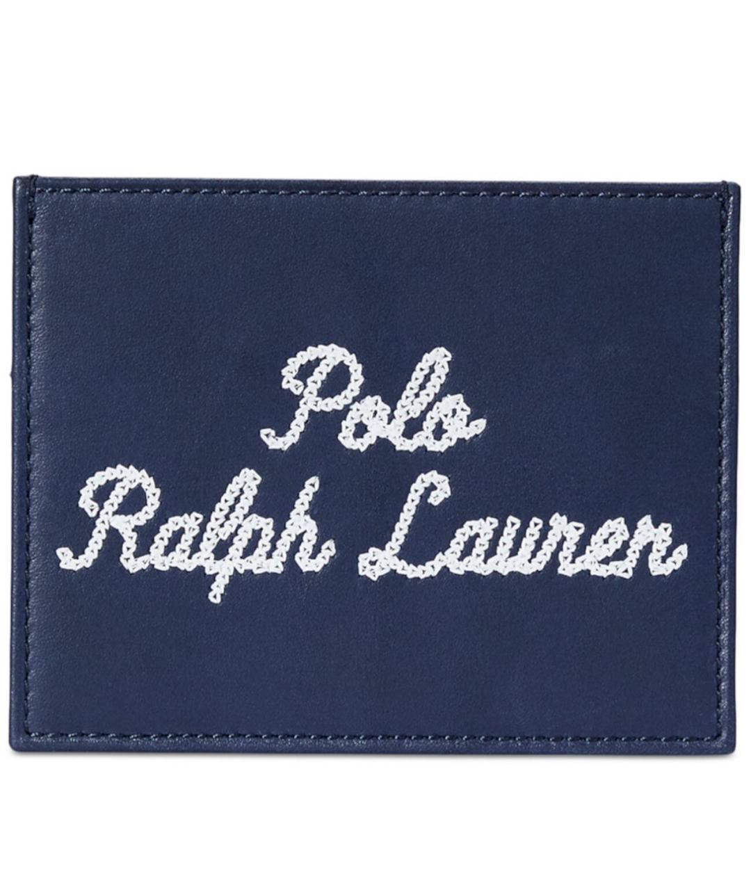 POLO RALPH LAUREN Темно-синий кожаный кардхолдер, фото 1